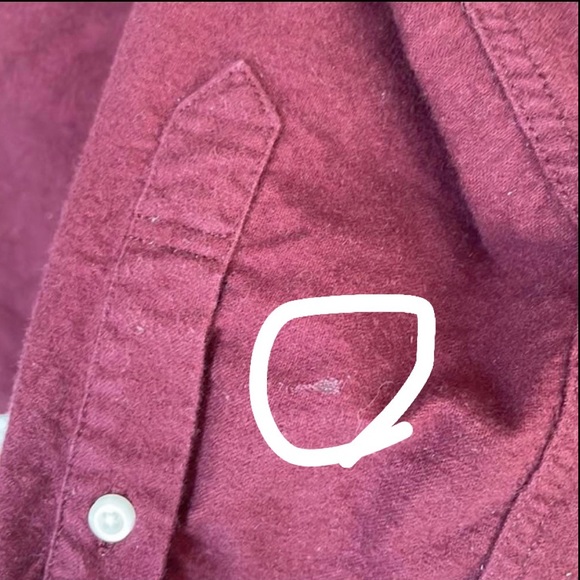 American Eagle outfitters burgundy red collared button up button down shirt sz S - Picture 12 of 17